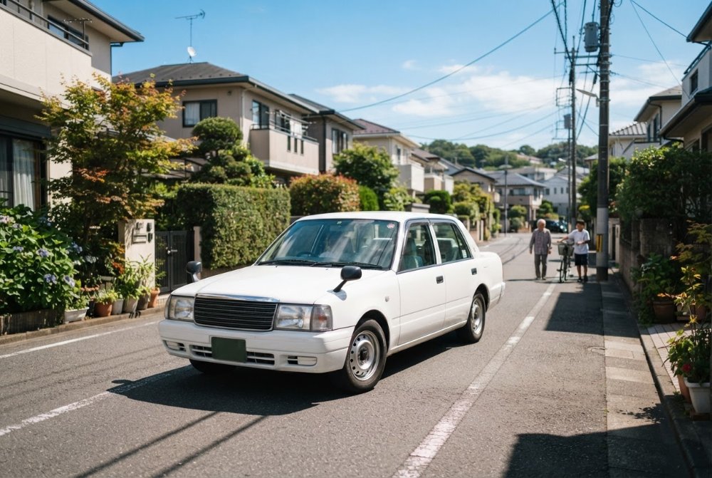路上を走るタクシー
